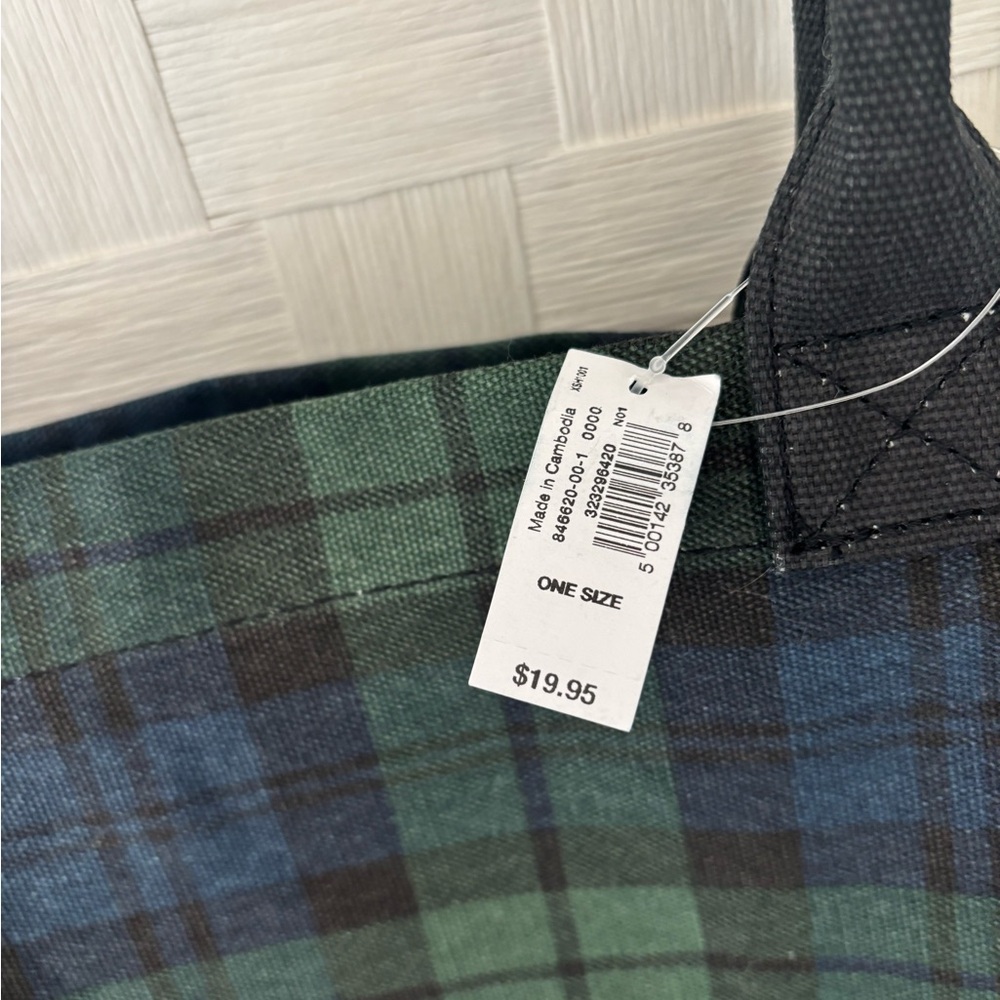 GAP Green and Blue Plaid Tote - Picture 3 of 9